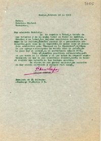 [Carta] 1949 feb. 18, México [a] Gabriela Mistral, Veracruz