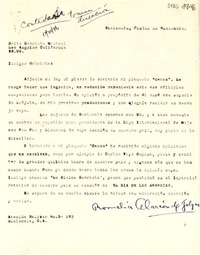 [Carta] [1946], Ciudad de Guatemala, Guatemala [a] Gabriela Mistral, Los Angeles, California, EE.U.U.