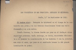 Los compañeros de San Francisco : Bernardo de Quintaval