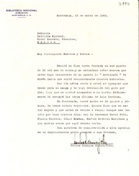 [Carta] 1949 mar. 22, Guatemala [a] Gabriela Mistral, Veracruz, México