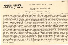 [Carta] 1950 jun. 12, Guatemala [a] Gabriela Mistral, Jalapa, [México]