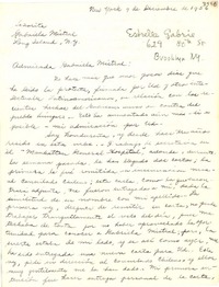 [Carta] 1956 dic. 7, New York, [EE.UU.] [a] Gabriela Mistral, Long Island, N. Y., [EE.UU.]