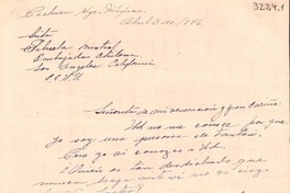 [Carta] 1946 abr. 3, México [a] Gabriela Mistral