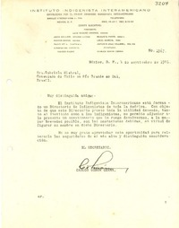 [Carta] 1941 sept. 4, México, D. F., México [a] Gabriela Mistral, Consulado de Chile en Río Grande do Sul, Brasil