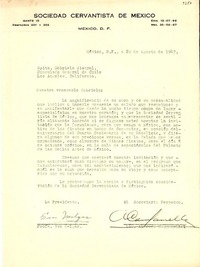 [Carta] 1947 ago. 20, México, D. F., México [a] Gabriela Mistral, Consulado General de Chile, Los Angeles, California, [EE.UU.]