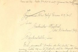 [Carta] 1948 ene. 29, Tijuana, Ba. Calif., México [a] Gabriela Mistral, Sta. Bárbara, Calif., [EE.UU.]
