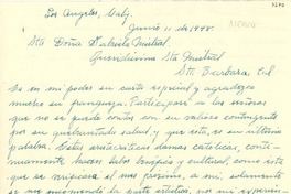 [Carta] 1948 jun. 11, Los Angeles, Calif., [EE.UU.] [a] Gabriela Mistral, Santa Bárbara, Cal., [EE.UU.]