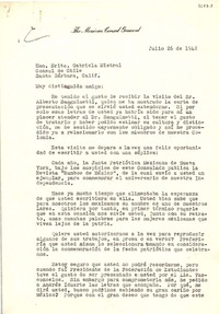 [Carta] 1948 jul. 26, New York, [EE.UU.] [a] Gabriela Mistral, Santa Bárbara, Calif., [EE.UU.]