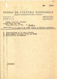 [Recibo] 1948 sept. 4, México, D. F., México [a] Gabriela Mistral, Santa Barbara, California, [EE.UU.]