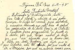 [Carta] 1948 dic. 5, Tijuana, México [a] Gabriela Mistral