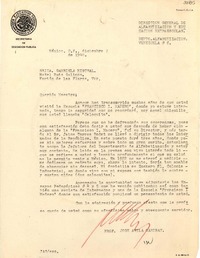 [Carta] 1948 dic. 7, México D.F [a] Gabriela Mistral, Veracruz