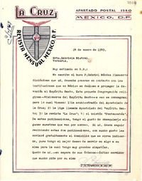 [Carta] 1949 ene. 24, México, D. F. [a] Gabriela Mistral, Veracruz, [México]