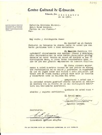 [Carta] 1948 dic. 20, Tehuacán, Puebla [a] Gabriela Mistral, Veracruz