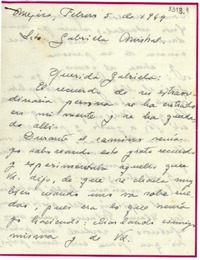 [Carta] 1949 feb. 5, Méjico [a] Gabriela Mistral