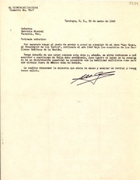 [Carta] 1949 mar. 30, Tacubaya, D.F. [México] [a] Gabriela Mistral, Veracruz