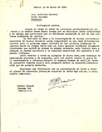 [Carta] 1949 mar. 30, México D.F. [a] Gabriela Mistral, Veracruz