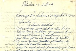 [Carta] 1949 ago. 4, Veracruz [a] Gabriela Mistral