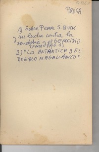 [Y sobre Pearl S. Buck y su lucha contra la xenofobia y el genocidio]
