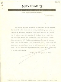 [Carta] 1949 ago. 25, México D.F [a] Gabriela Mistral