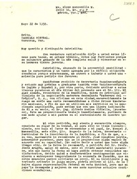 [Carta] 1950 mayo 22, Mérida, Yuc., [México] [a] Gabriela Mistral, Veracruz, Ver., [México]