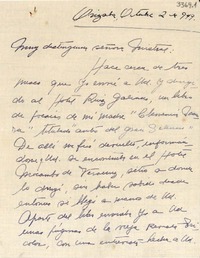 [Carta] 1949 oct. 10, Orizaba, [México] [a] Gabriela Mistral