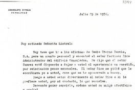 [Carta] 1950 jul. 29, Veracruz, [México] [a] Gabriela Mistral, Apartado Postal 21, Xalapa, Ver., [México]