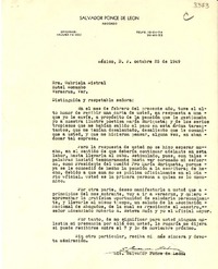 [Carta] 1949 oct. 25, México D. F. [a] Gabriela Mistral, Veracruz