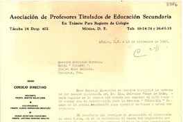[Carta] 1949 nov. 18, México D.F [a] Gabriela Mistral, Veracruz
