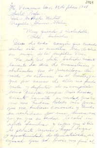 [Carta] 1951 feb. 12, Veracruz, Ver., [México] [a] Gabriela Mistral, Rapallo, Génova, Italia