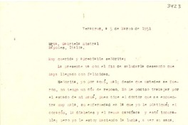[Carta] 1951 mar. 5, Veracruz, [México] [a] Gabriela Mistral, Nápoles, Italia