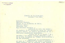 [Carta] 1950 oct. 7, Veracruz [a] Gabriela Mistral, Veracruz