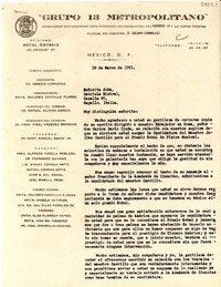 [Carta] 1951 mar. 10, México, D.F. [a] Gabriela Mistral, Rapallo, Italia