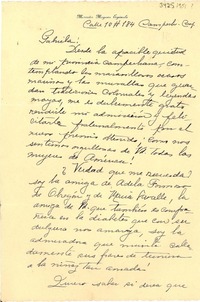 [Carta] [1951?], Campeche, [México] [a] Gabriela [Mistral]
