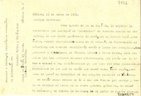 [Carta] 1951 mar. 15, México, D.F., México [a] Gabriela [Mistral]
