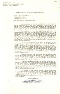 [Carta] 1950 dic. 11, Jalapa, Ver. [a] Gabriela Mistral, Washington D.C.