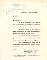 [Carta] 1952 mayo 31, México D. F. [a] Gabriela Mistral, Nápoles, Italia