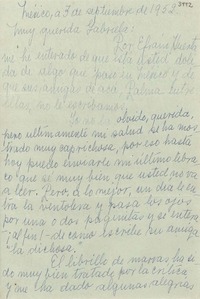 [Carta] 1952 sept. 3, México [a] Gabriela Mistral