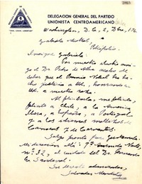 [Carta] 1945 dic. 2, Washington D.C., [Estados Unidos] [a] Gabriela Mistral, Petrópolis, [Brasil]