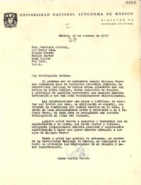 [Carta] 1955 feb. 10, México D. F. [a] Gabriela Mistral, Long Island, New York