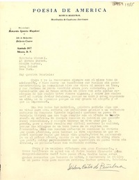 [Carta] 1955, México D. F. [a] Gabriela Mistral, Long Island, New York