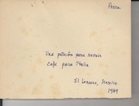 [Una petición para reunir café para Italia]