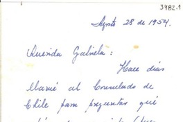 [Carta] 1954 ago. 28, Panamá [a] Gabriela Mistral, Callao