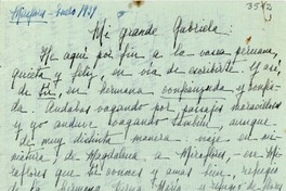 [Carta] 1939 ene., Miraflores, [Perú] [a] Gabriela Mistral