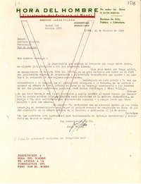 [Carta] 1944 feb. 22, Lima [a] Gabriela Mistral, Petrópolis, Río de Janeiro