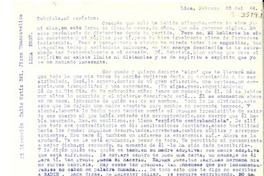 [Carta] 1944 feb. 23, Lima [a] Gabriela Mistral