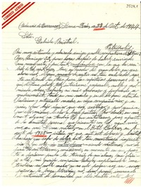 [Carta] 1944 oct. 23, Lima, Perú [a] Gabriela Mistral, Petrópolis
