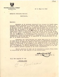 [Carta] 1946 mayo 23, Chincha, Perú [a] Gabriela Mistral, California, [EE.UU.]