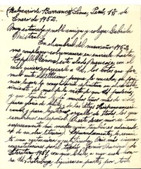 [Tarjeta] 1952 ene. 1, Lima, Perú [a] Gabriela Mistral