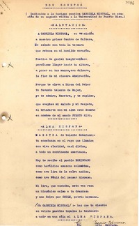 [Carta] 1932, Puerto Rico [a] Gabriela Mistral
