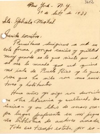 [Carta] 1933 sept. 1, New York [a] Gabriela Mistral